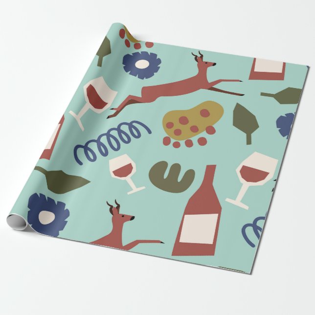 Abstract Holiday Wrapping Paper (Unrolled)