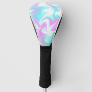 Abstract Hologram Colorful Pink Blue Swirls Golf Head Cover
