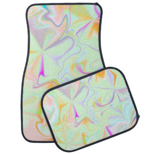 Abstract Hologram Faux Colorful Pattern Car Floor Mat