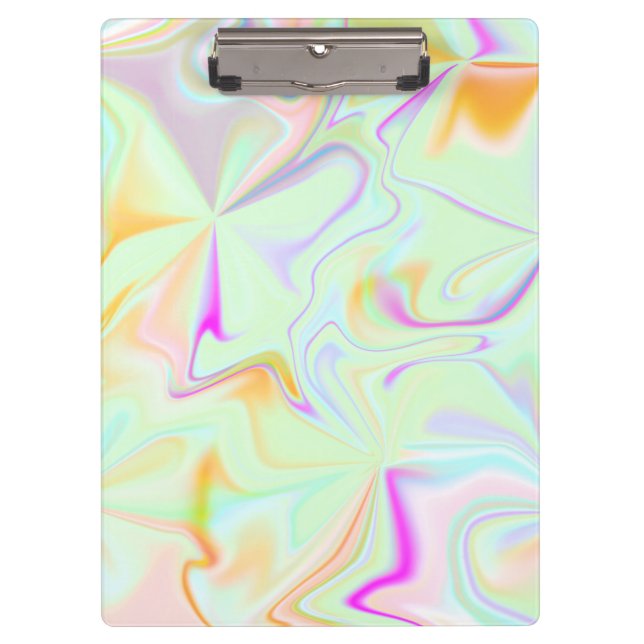 Abstract Hologram Faux Colorful Pattern Clipboard (Front)