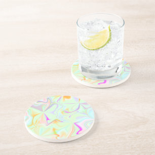 Abstract Hologram Faux Colorful Pattern Coaster
