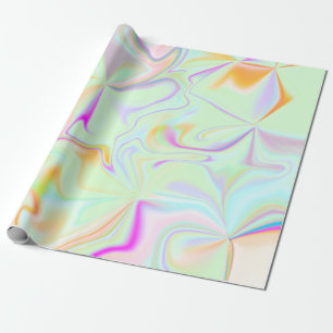 Abstract Hologram Faux Colorful Pattern Wrapping Paper