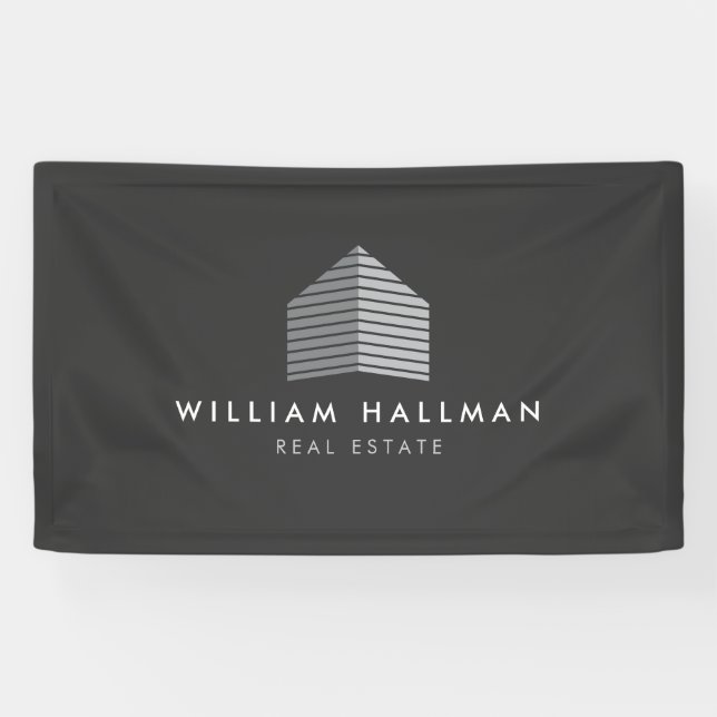 Abstract Home Logo Gray/Dark Gray Banner (Horizontal)