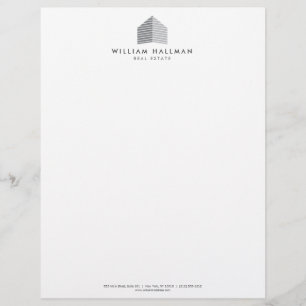 Abstract Home Logo Gray/White Letterhead