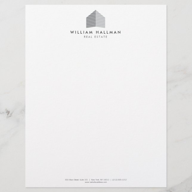 Abstract Home Logo Gray/White Letterhead (Front)