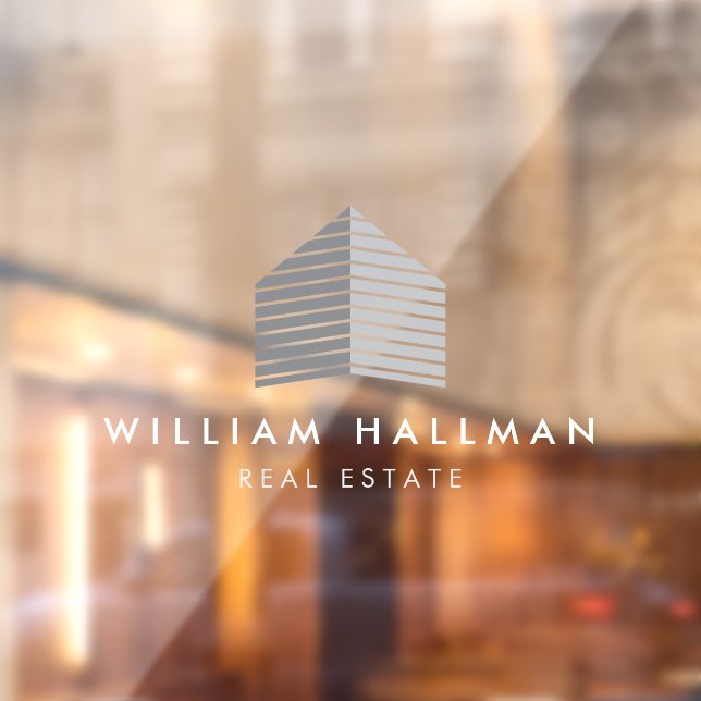 Abstract Home Logo Gray/White Window Cling (Sheet 2)