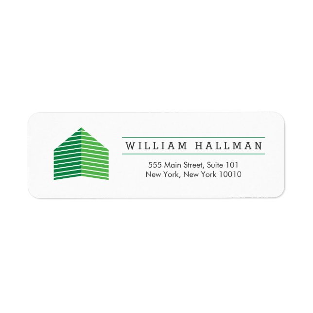 Abstract Home Logo Green/White Label (Front)