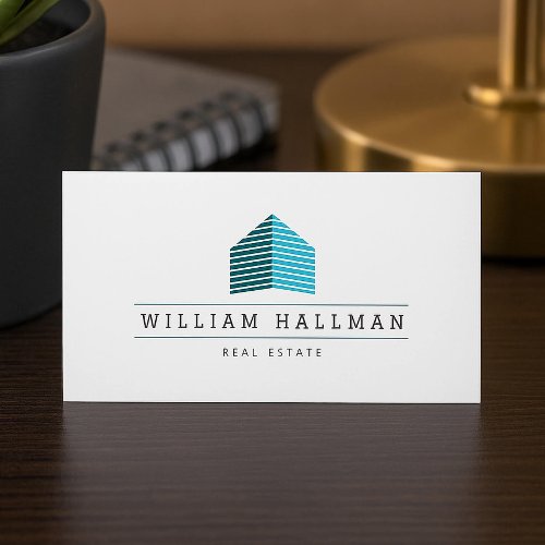 Teal Home Logo Builder Real Estate Business Card
