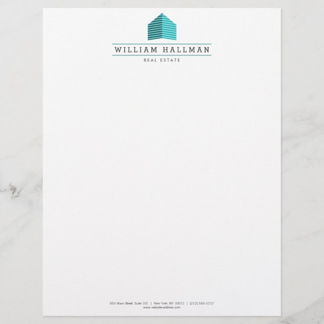 Abstract Home Logo Teal/White Letterhead (Front)