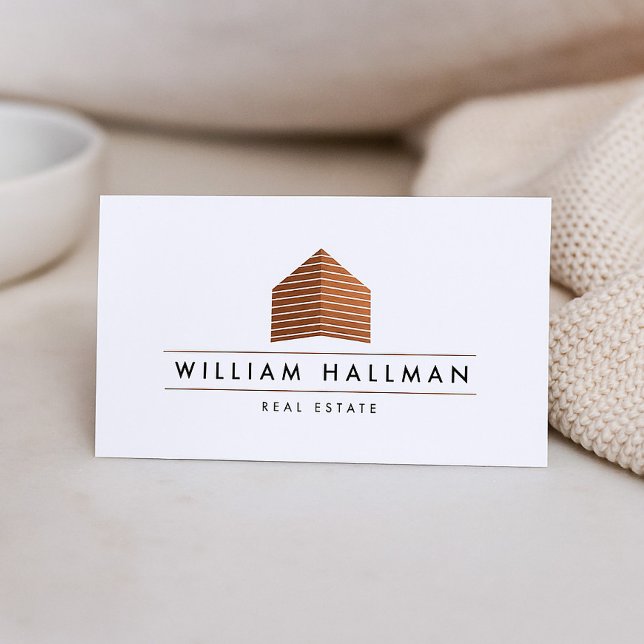 Abstract Home Logo Terracotta/White Business Card (Creator Uploaded)