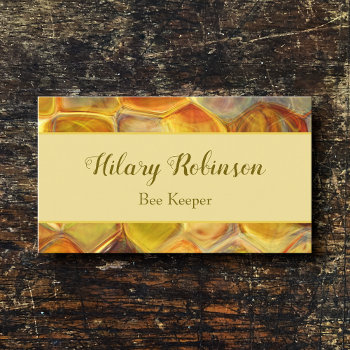 Abstract Honeycomb Beekeeper Business Card by TabbyGun at Zazzle