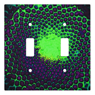 Abstract Honeycomb Design green and purple Light Switch Cover