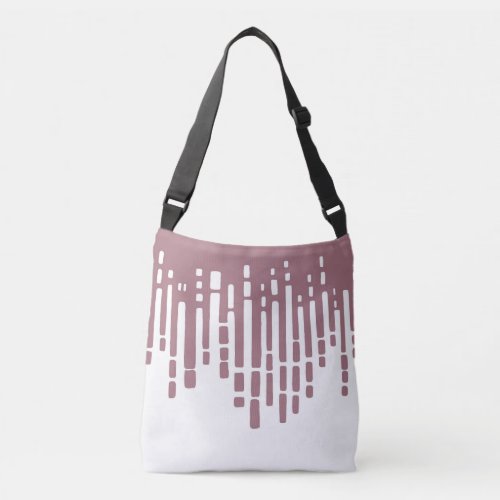 Abstract horizon dusty pink and white crossbody bag