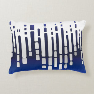 Abstract horizon, navy blue, white, light grey accent pillow