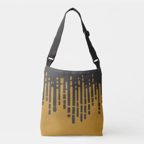 Abstract horizon ochre and dark grey crossbody bag