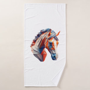 Abstract Horse Art A Colorful Twist on Wildlife Im Bath Towel