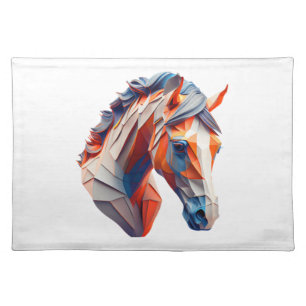 Abstract Horse Art A Colorful Twist on Wildlife Im Cloth Placemat