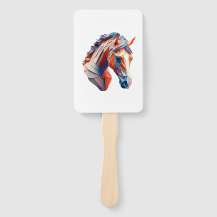 Abstract Horse Art A Colorful Twist on Wildlife Im Hand Fan