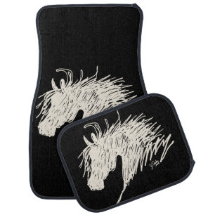 Abstract Horse Head art Car Mat