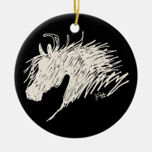 Abstract Horse Head art Ceramic Ornament