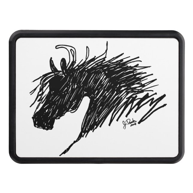 Abstract Horse Head art Hitch Cover (Front)
