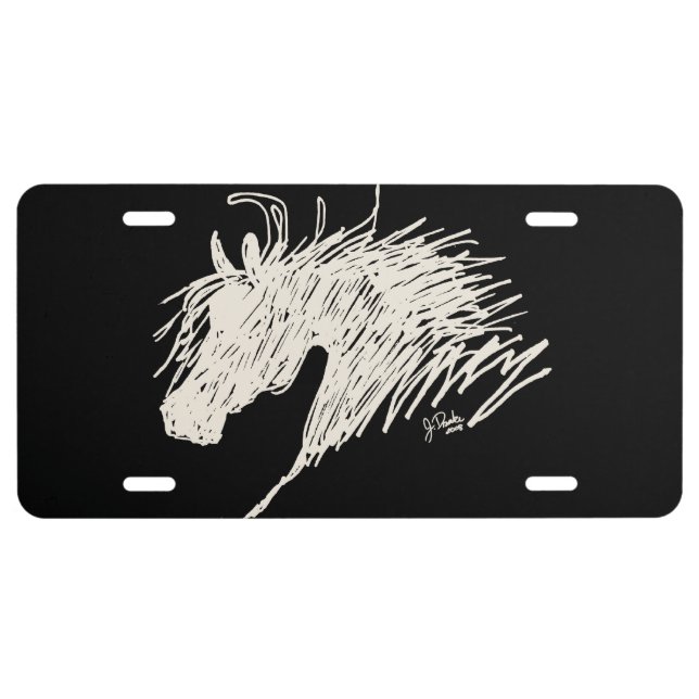 Abstract Horse Head art License Plate (Front)