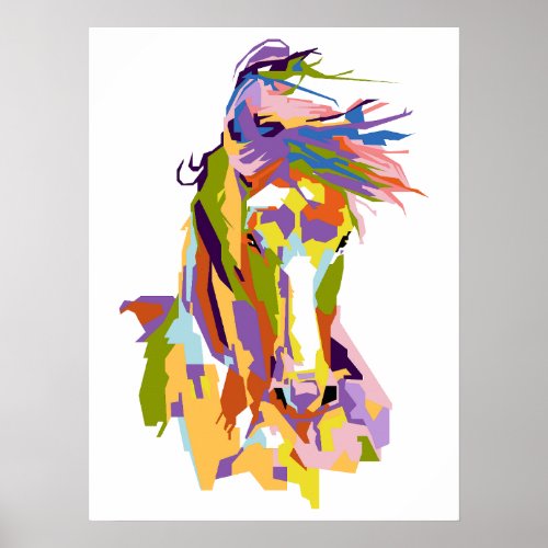 Abstract horse in WPAP Poster