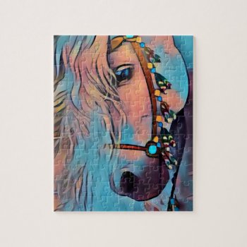 Abstract Horse Jigsaw Puzzle by Kathys_Gallery at Zazzle