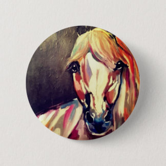 Abstract Horse Painting Button