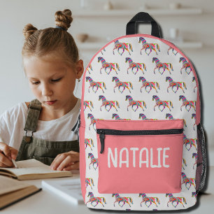 Abstract horse pattern - your name printed backpack