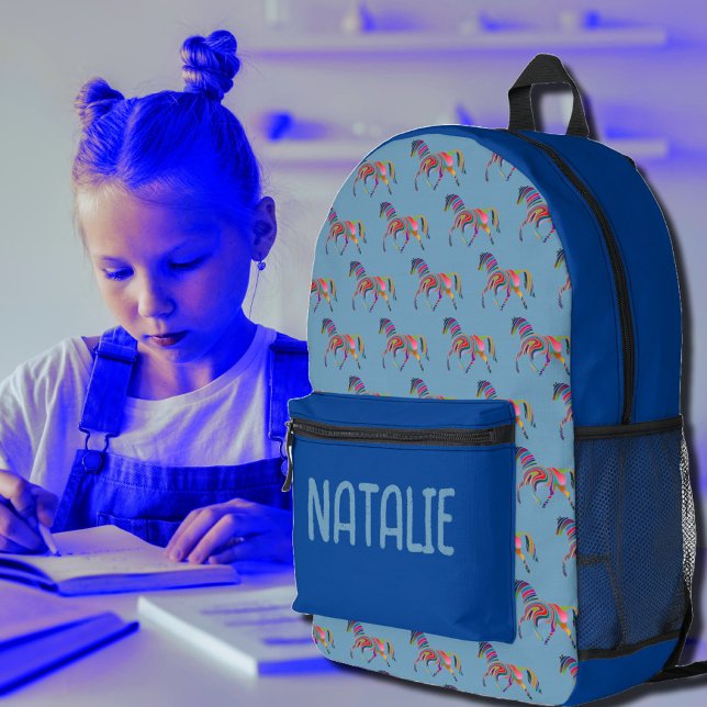 Abstract horse pattern  - your name printed backpack (Creator Uploaded)