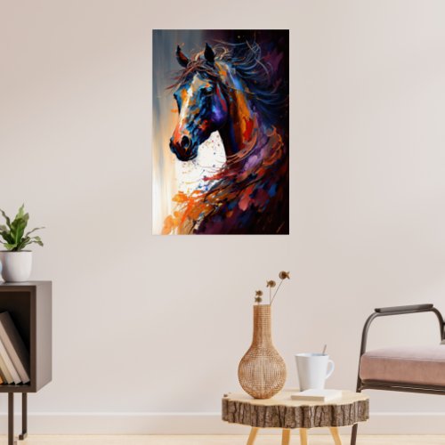 Abstract Horse Poster