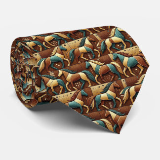 Abstract Horse Racing Derby Necktie