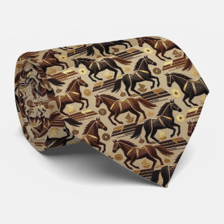 Abstract Horse Racing Derby Necktie