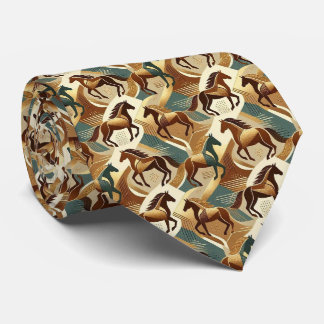 Abstract Horse Racing Derby Necktie