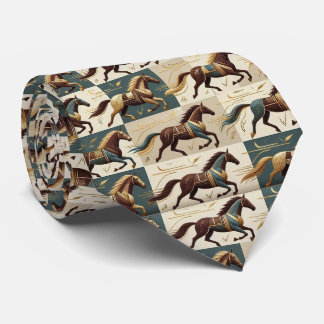 Abstract Horse Racing Derby Necktie