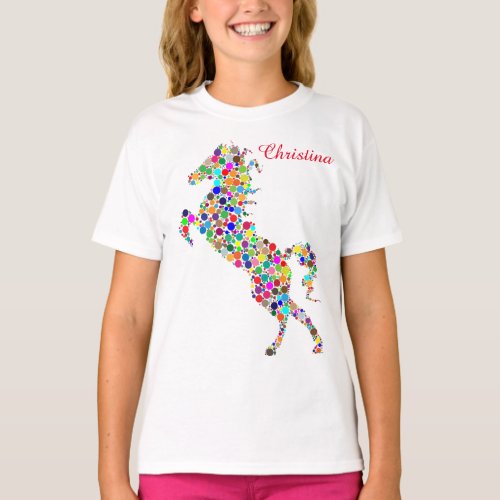 Abstract Horse TShirt Customizable Text