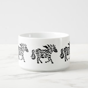Abstract Horse Woodblock Print Chili Bowl
