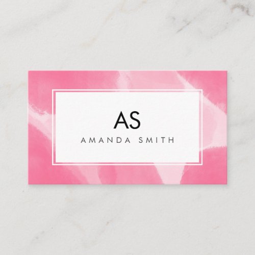 Abstract Hot Pink Brush Watercolor Personalize Business Card