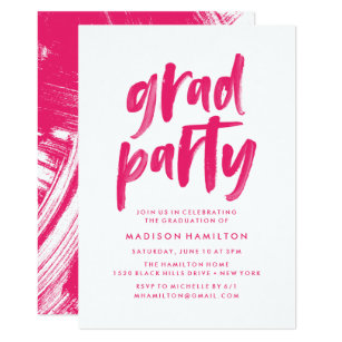 Hot Pink Graduation Invitations | Zazzle