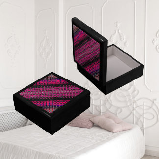 Abstract Hot Pink Pattern Jewelry Keepsake Box