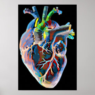 Abstract Human Anatomy biology Heart Original Art Poster