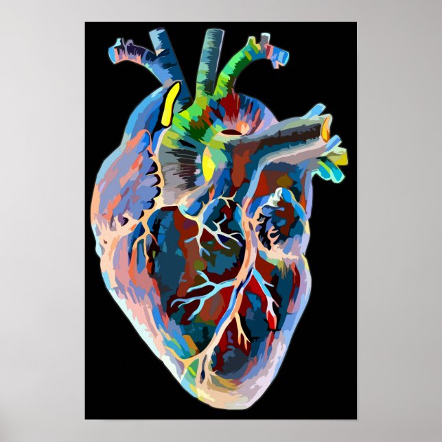 Abstract Human Anatomy biology Heart Original Art Poster (Front)