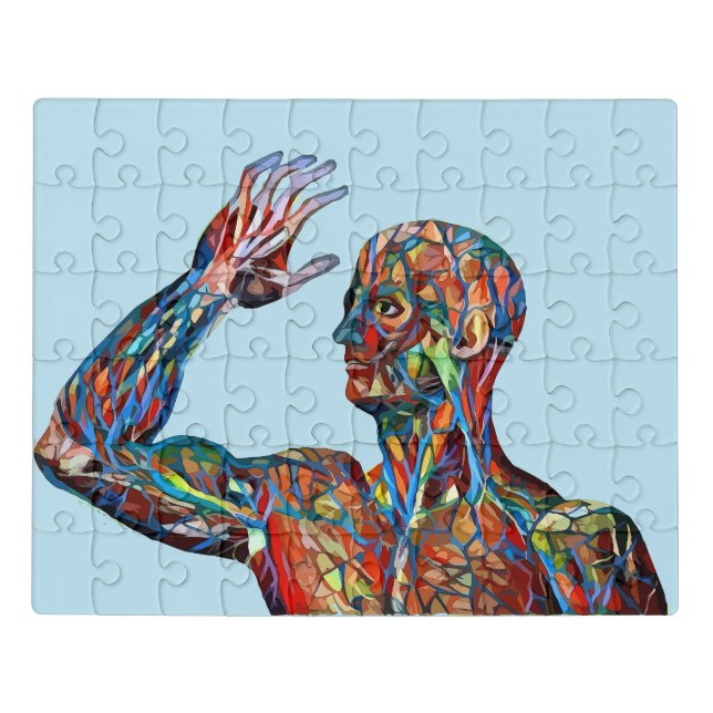 abstract human anatomy man veins arteries art  jigsaw puzzle (Puzzle Horizontal)