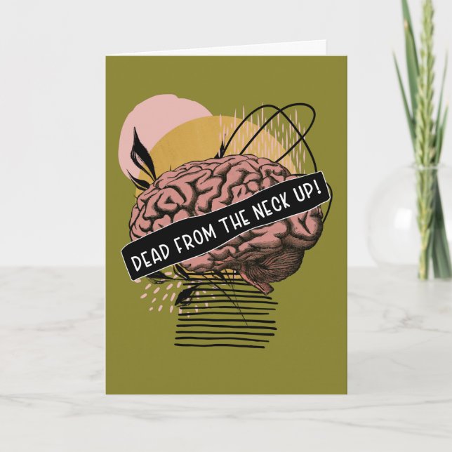Abstract Human brain Letterpress Thank You Card (Front)