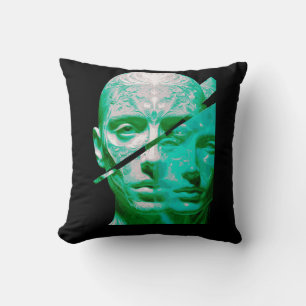 abstract human – Dual Perception Textured Decor Throw Pillow