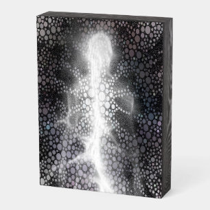Abstract human energy wooden box sign