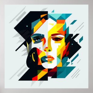 Abstract human face poster