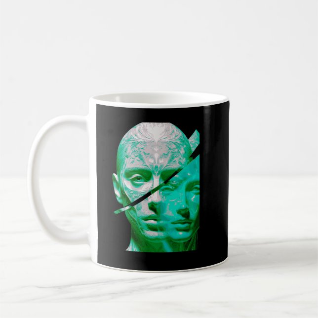 Abstract Human Identity – Dual Perception Textured Coffee Mug (Left)