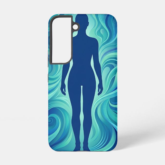 Abstract Human Ocean Blue Samsung Cases (Back)